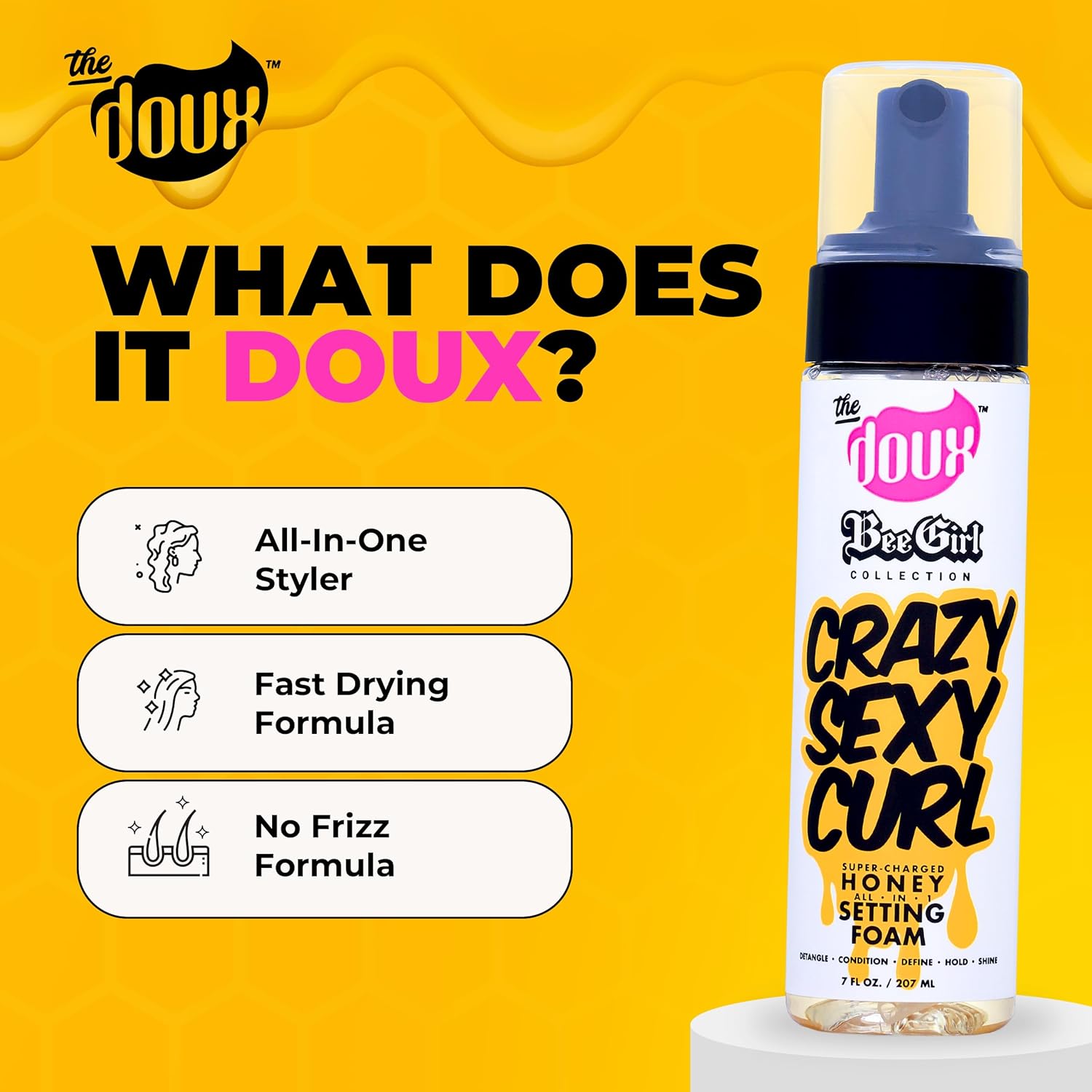 The Doux Crazy Sexy Curl Supercharged Honey Setting Foam